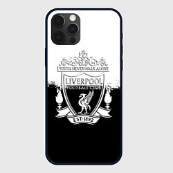 Чехол для iPhone 12 Pro Max Liverpool краски черно белые, цвет: 3D-черный