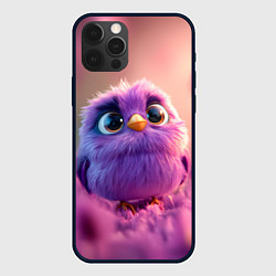 Чехол для iPhone 12 Pro Max Фиолетовая птичка, цвет: 3D-черный