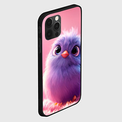 Чехол для iPhone 12 Pro Max Милая фиолетовая птичка, цвет: 3D-черный — фото 2