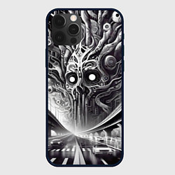 Чехол для iPhone 12 Pro Max Art skull in metropolis - ai art fantasy, цвет: 3D-черный