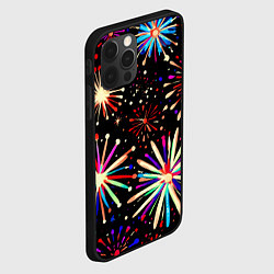 Чехол для iPhone 12 Pro Max Абстракция с салютами, цвет: 3D-черный — фото 2