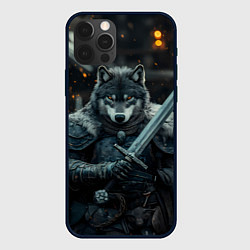 Чехол для iPhone 12 Pro Max Воин волк с мечом, цвет: 3D-черный