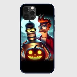 Чехол для iPhone 12 Pro Max Бендер с Фраем в ночь на Хэллоуин, цвет: 3D-черный