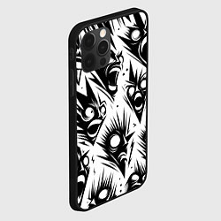 Чехол для iPhone 12 Pro Max Свирепые мордочки - паттерн, цвет: 3D-черный — фото 2