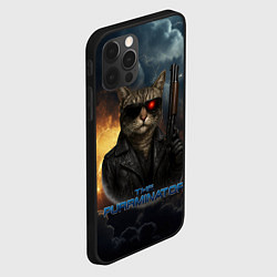 Чехол для iPhone 12 Pro Max The purrminator кот терминатор, цвет: 3D-черный — фото 2