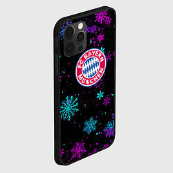 Чехол для iPhone 12 Pro Max Бавария Мюнхен неоновые снежинки, цвет: 3D-черный — фото 2