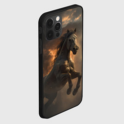 Чехол для iPhone 12 Pro Max Лошадь в прыжке на фоне неба, цвет: 3D-черный — фото 2