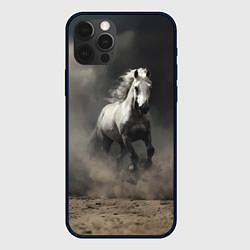 Чехол iPhone 12 Pro Max Белая лошадь скачет по полю