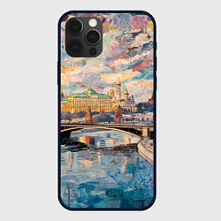 Чехол iPhone 12 Pro Max Зимняя Москва с абстрактным небом