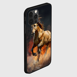 Чехол для iPhone 12 Pro Max Лошадь нарисованная красками, цвет: 3D-черный — фото 2