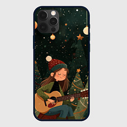 Чехол iPhone 12 Pro Max Новогодняя гитаристка
