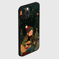 Чехол для iPhone 12 Pro Max Новогодняя гитаристка, цвет: 3D-черный — фото 2