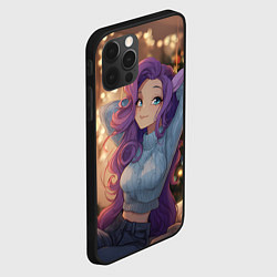 Чехол для iPhone 12 Pro Max Девушка в образе лошадки на новый год, цвет: 3D-черный — фото 2