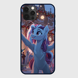 Чехол iPhone 12 Pro Max Лошадка наслаждается новым годом
