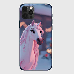 Чехол для iPhone 12 Pro Max Лошадка и новогодняя елка, цвет: 3D-черный