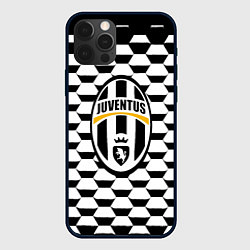 Чехол для iPhone 12 Pro Max Juventus геометрия черно белая, цвет: 3D-черный