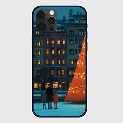 Чехол iPhone 12 Pro Max Городская светящаяся елка