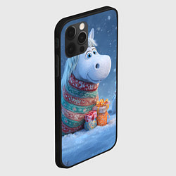 Чехол для iPhone 12 Pro Max Новогодняя лошадь с подарками, цвет: 3D-черный — фото 2