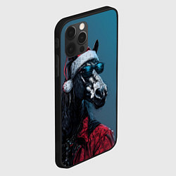 Чехол для iPhone 12 Pro Max Лошадь в новогоднем стиле, цвет: 3D-черный — фото 2