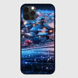 Чехол iPhone 12 Pro Max Новогодний двор в блестках