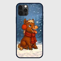 Чехол iPhone 12 Pro Max Лошадка ловит снежинку