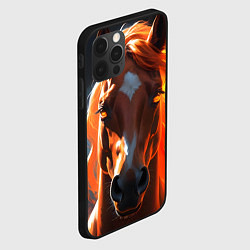 Чехол для iPhone 12 Pro Max Завораживающая огненная лошадь, цвет: 3D-черный — фото 2