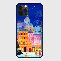 Чехол iPhone 12 Pro Max Разноцветные новогодние домики