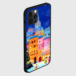Чехол для iPhone 12 Pro Max Разноцветные новогодние домики, цвет: 3D-черный — фото 2