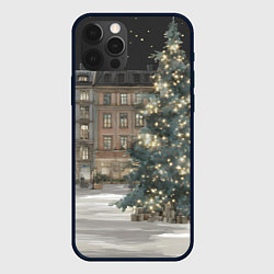 Чехол для iPhone 12 Pro Max Елка во дворе, цвет: 3D-черный