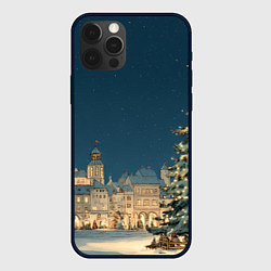 Чехол для iPhone 12 Pro Max Новогодняя атмосфера в городе, цвет: 3D-черный