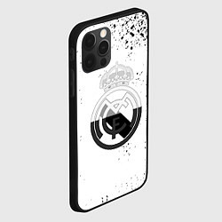 Чехол для iPhone 12 Pro Max Реал Мадрид черно белые краски, цвет: 3D-черный — фото 2