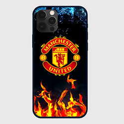 Чехол для iPhone 12 Pro Max Манчестер Юнайтед лёд и огонь, цвет: 3D-черный