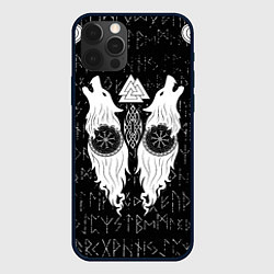 Чехол для iPhone 12 Pro Max Волки воины с символикой, цвет: 3D-черный