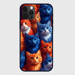 Чехол iPhone 12 Pro Max Разноцветные котики паттерн