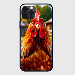 Чехол для iPhone 12 Pro Max Злой взгляд петуха, цвет: 3D-черный