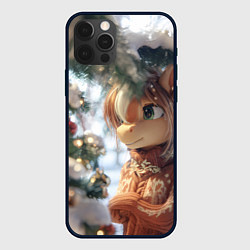 Чехол для iPhone 12 Pro Max Лошадка в свитере, цвет: 3D-черный