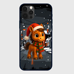 Чехол для iPhone 12 Pro Max Новогодняя лошадка 2026 год, цвет: 3D-черный