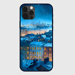 Чехол для iPhone 12 Pro Max Крыши зимнего Питера, цвет: 3D-черный