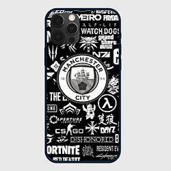 Чехол для iPhone 12 Pro Max Манчестер сити логотипы игр, цвет: 3D-черный