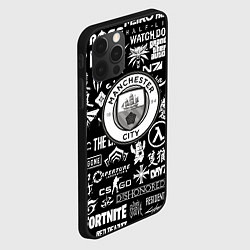 Чехол для iPhone 12 Pro Max Манчестер сити логотипы игр, цвет: 3D-черный — фото 2
