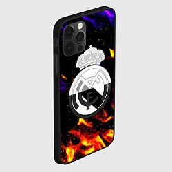 Чехол для iPhone 12 Pro Max Реал Мадрид огонь текстура, цвет: 3D-черный — фото 2