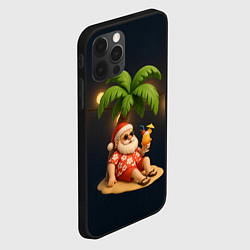 Чехол для iPhone 12 Pro Max Санта чиллит под пальмой, цвет: 3D-черный — фото 2