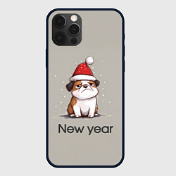 Чехол iPhone 12 Pro Max New year - милая собачка