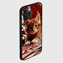 Чехол для iPhone 12 Pro Max Рыжий Новогодний котенок, цвет: 3D-черный — фото 2