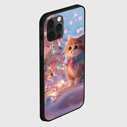 Чехол для iPhone 12 Pro Max Маленький котенок у сияющей елочки, цвет: 3D-черный — фото 2