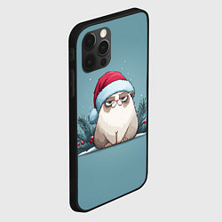 Чехол для iPhone 12 Pro Max Мем котик - Новый год, цвет: 3D-черный — фото 2