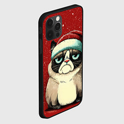 Чехол для iPhone 12 Pro Max Грустный Новогодний мем котик, цвет: 3D-черный — фото 2