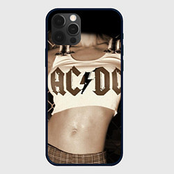 Чехол для iPhone 12 Pro Max AC/DC Girl, цвет: 3D-черный