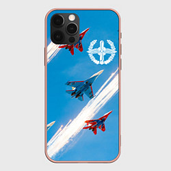 Чехол для iPhone 12 Pro Max Самолеты ВВС, цвет: 3D-светло-розовый