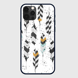 Чехол для iPhone 12 Pro Max Перья, цвет: 3D-черный